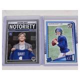 Lot of 2 Jaxson Dart Rookie Football Cards - New York Giants