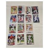 Lot of 12 Shohei Ohtani Baseball Cards Featuring Various Sets and Notable Highlights Including "100 Career Home Runs" and "Elites of the Game".