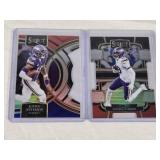 Lot of 2 Justin Jefferson Football Cards Including Die Cut and Prizm