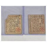 Lot of 2 Baseball Cards Featuring Roy Sievers and Joe Page from 1950 Bowman Set