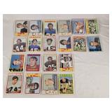 Lot of 20 Vintage Football Cards From Around 1972 Featuring Players Like Leroy Kelly, Ron Johnson, and Jim Otto