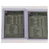 Lot of 2 Baseball Cards Featuring Dutch Leonard, Walter Johnson, Jack Chesbro, and Cy Young - All-Time Record Holders with Earned Run Average and Wins Stats