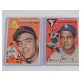 Lot of 2: 1954 Topps Baseball Cards Featuring Ray Jablonski and Sherm Lollar - Vintage Baseball Cards