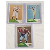 Lot of 3 Vintage Football Cards Featuring George Herring, Doug Cline, and Bob Nelson - Denver Broncos, Houston Oilers, and Oakland Raiders Football Cards