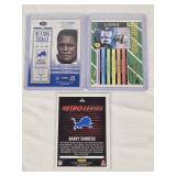 Lot of 3 Barry Sanders Football Cards Including Topps and Panini Retro Series Premium Inserts