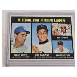 Sandy Koufax, Juan Marichal, Bob Gibson, Gaylord Perry 1966 Pitching Leaders Topps #236 - Los Angeles Dodgers, San Francisco Giants, St. Louis Cardinals Vintage Baseball Card