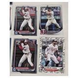 Lot of Minnesota Twins Baseball Cards Featuring Carlos Correa, Byron Buxton, and Others, Including Rookie Cards and Special Inserts