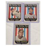 Lot of 3 Vintage Baseball Cards Featuring Gene Oliver, Frank Herrera, and John Romano Rookie Stars of 1959 from The Sporting News Series