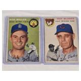 Lot of 2 Baseball Cards from 1954 Featuring Bob Miller and Ray Blades - Detroit Tigers and Chicago Cubs Vintage Baseball Cards