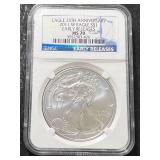 2011 AMERICAN SILVER EAGLE NGC MS70