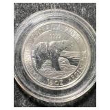 2018 CANADIAN POLAR BEAR HALF TROY OZ .9999 FINE SILVER IN AIRTITE