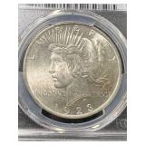 1923 US PEACE SILVER DOLLAR PCGS MS63