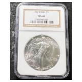 1987 AMERICAN SILVER EAGLE NGC MS69