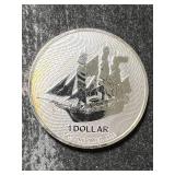 2020 COOK ISLANDS ROUND 1 TROY OZ .9999 FINE SILVER