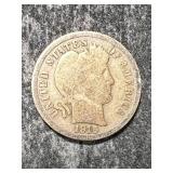 1915 US BARBER DIME