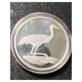 1 TROY OZ .999 FINE SILVER NEBRASKA CRANE RIVER ROUND IN AIRTITE