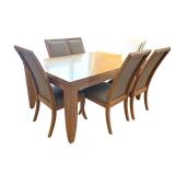 DR - Beautiful Blond Wood Dining Table Set with 8 Chairs