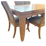 DR - Beautiful Blond Wood Dining Table Set with 8 Chairs