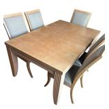 DR - Beautiful Blond Wood Dining Table Set with 8 Chairs