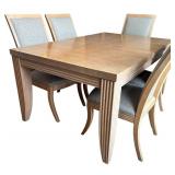 DR - Beautiful Blond Wood Dining Table Set with 8 Chairs
