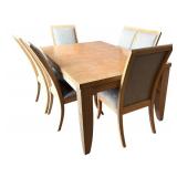 DR - Beautiful Blond Wood Dining Table Set with 8 Chairs
