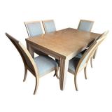 DR - Beautiful Blond Wood Dining Table Set with 8 Chairs