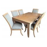 DR - Beautiful Blond Wood Dining Table Set with 8 Chairs