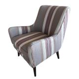 LR - Pair of Room & Board Quinn Armchairs - Striped Upholstery