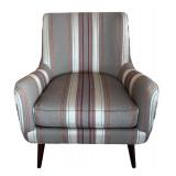 LR - Pair of Room & Board Quinn Armchairs - Striped Upholstery