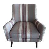 LR - Pair of Room & Board Quinn Armchairs - Striped Upholstery