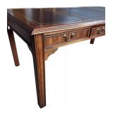 O - Executive Chippendale Style Leather Top Desk by Sligh