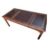 O - Executive Chippendale Style Leather Top Desk by Sligh
