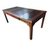 O - Executive Chippendale Style Leather Top Desk by Sligh
