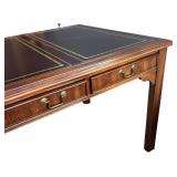 O - Executive Chippendale Style Leather Top Desk by Sligh
