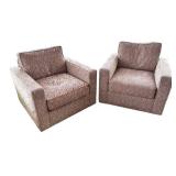SR - Pair of Room & Board Lounge Chairs with Geometric Pattern