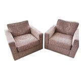 SR - Pair of Room & Board Lounge Chairs with Geometric Pattern