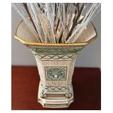 DR - Fitz & Floyd Classics Gregorian Vase with Faux Florals