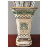 DR - Fitz & Floyd Classics Gregorian Vase with Faux Florals
