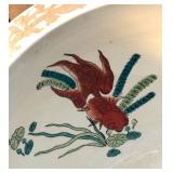 LR - Asian Style Ceramic Planter With Wooden Stand