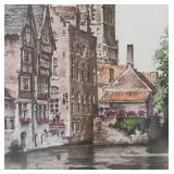 O - Vintage Brugge Rozenhoedkaai Limited Edition Etching
