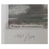 O - Vintage Brugge Rozenhoedkaai Limited Edition Etching