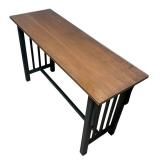 MR - Arts and Crafts Style Console Table with Protective Glass Top