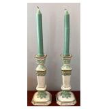 DR - Pair of Fitz & Floyd Classics Gregorian Candleholders