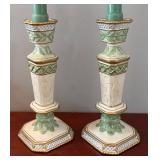 DR - Pair of Fitz & Floyd Classics Gregorian Candleholders