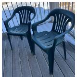 P - Pair of Resin Patio Chairs