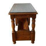 LR - Vintage Hammary Accent Table  with Protective Glass Top