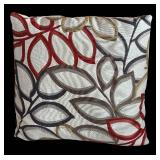 LR - Two Abstract Leaf Patterned Accent Pillows