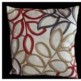 LR - Two Abstract Leaf Patterned Accent Pillows