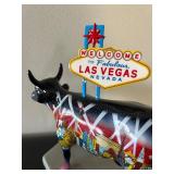 LL - Decorative Cow Figurine with Las Vegas Sign