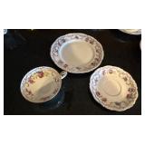 K - Vintage English Teacups & Saucers Sets - Floral Borders with Gilt